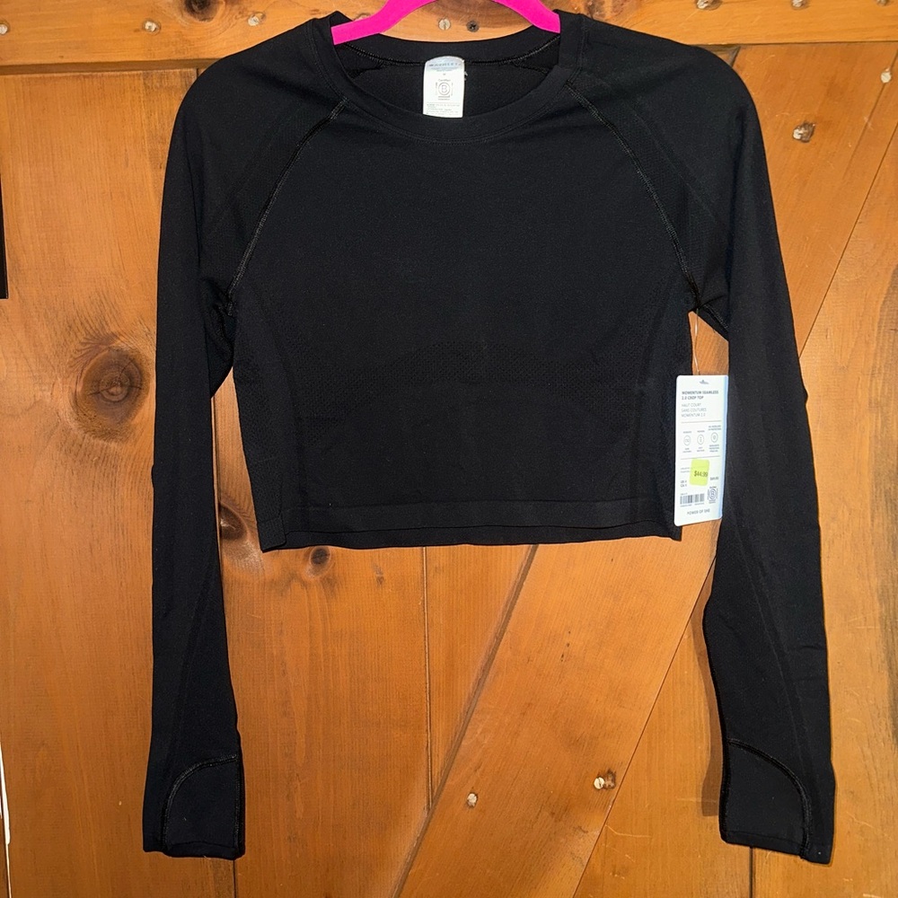 NWT Athleta Momentum Seamless 2.0 Crop Top Sz Medium Black